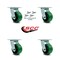 Service Caster 4 Inch Green Poly on Cast Iron Caster Set with Roller Bearing and Swivel Lock SCC-30CS420-PUR-GB-BSL-4 - alternate 4